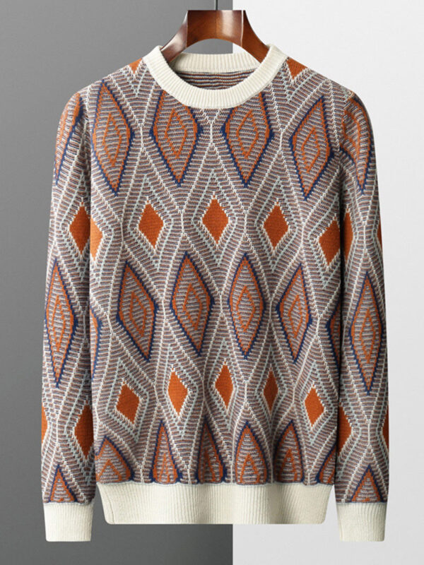 Men's casual business ethnic pattern autumn and winter sweater - Image 2